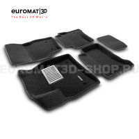 Текстильные 3D коврики Euromat3D Lux в салон для Porsche Cayenne (2002-2009) № EM3D-004100