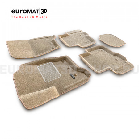 Текстильные 3D коврики Euromat3D Business в салон для Land Rover Discovery III (2005-2010) № EMC3D-003100T Бежевые