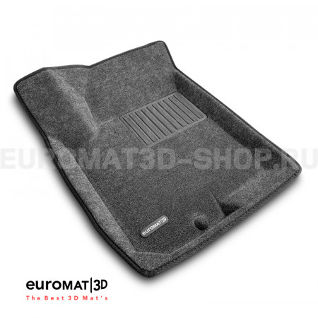 Текстильные 3D коврики Euromat3D Business в салон для Kia Ceed (2006-2012) № EMC3D-002722G Серые