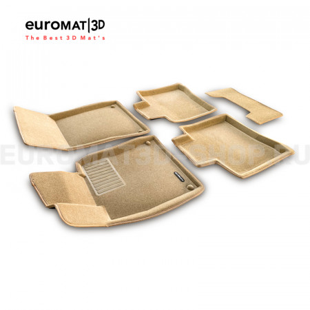 Текстильные 3D коврики Euromat3D Business в салон для Mercedes S-Class (W222) (2013-2020) № EMC3D-003515T Бежевые