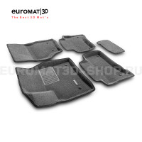 Текстильные 3D коврики Euromat3D Business в салон для Porsche Cayenne (2002-2009) № EMC3D-004100G Серые