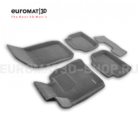 Текстильные 3D коврики Euromat3D Business в салон для Bmw 3 (E90) (2007-2010) № EMC3D-001208G Серые