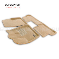 Текстильные 3D коврики Euromat3D Business в салон для Peugeot 3008 (2016-) № EMC3D-003907T Бежевые