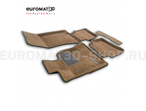Текстильные 3D коврики Euromat3D Business в салон для Mercedes E-Class (W214) (2023-) № EMC3D-003525R Коричневые