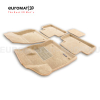 Текстильные 3D коврики Euromat3D Business в салон для Infiniti QX50 (2018-) № EMC3D-002804T Бежевые